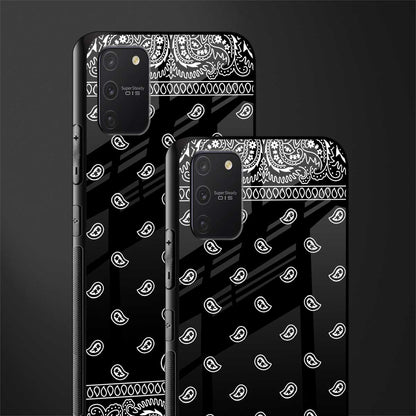 paisley black glass case for samsung galaxy a91 image-2