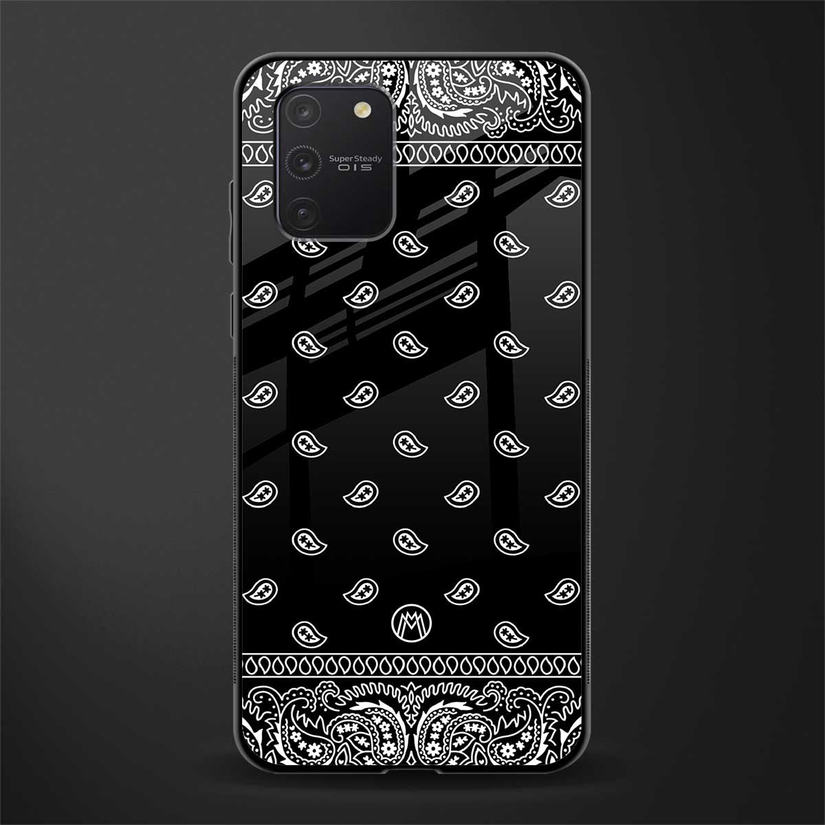 paisley black glass case for samsung galaxy a91 image