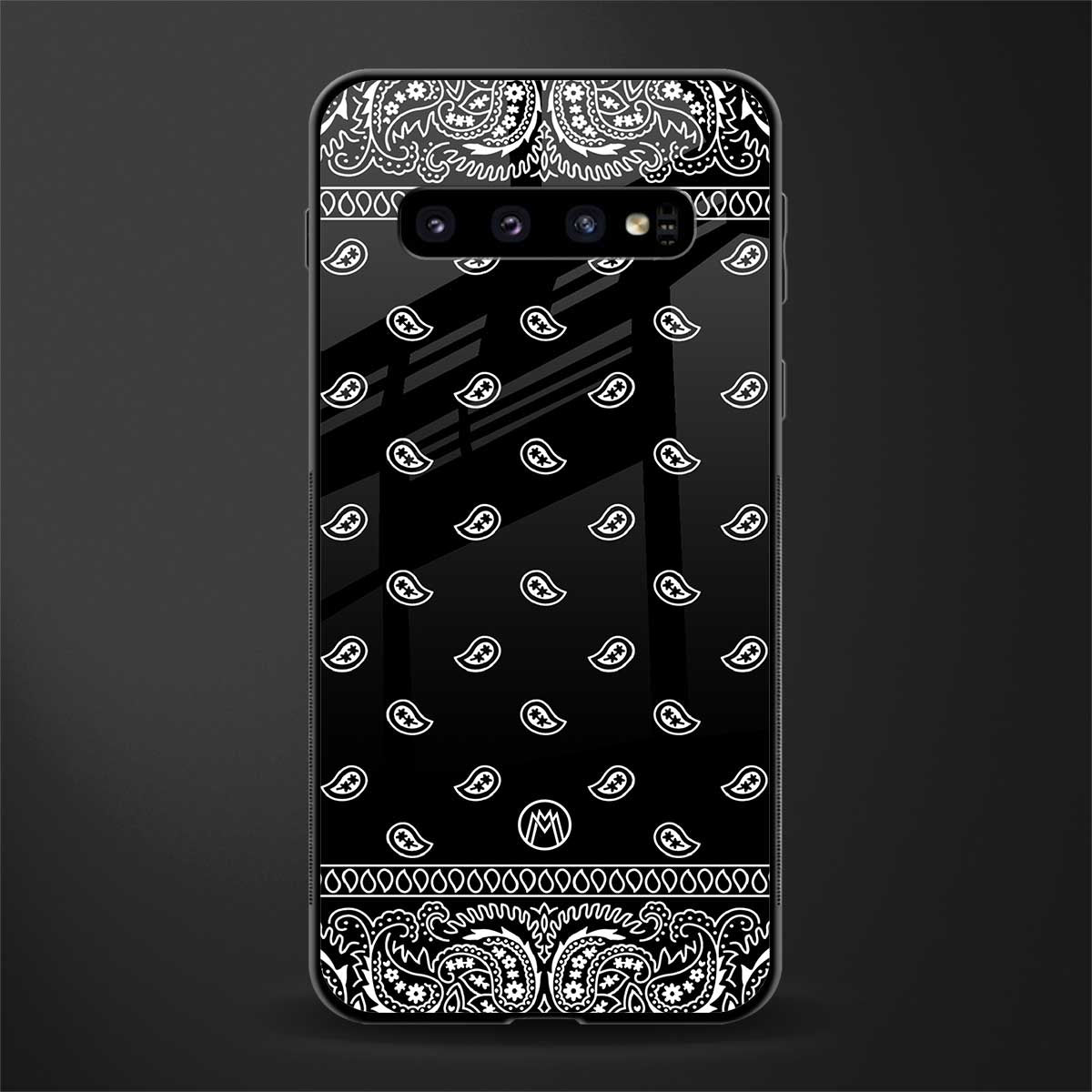 paisley black glass case for samsung galaxy s10 image