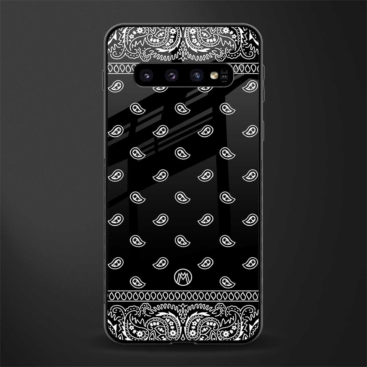 paisley black glass case for samsung galaxy s10 plus image