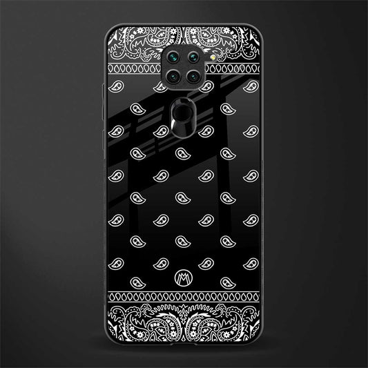 paisley black glass case for redmi note 9 image