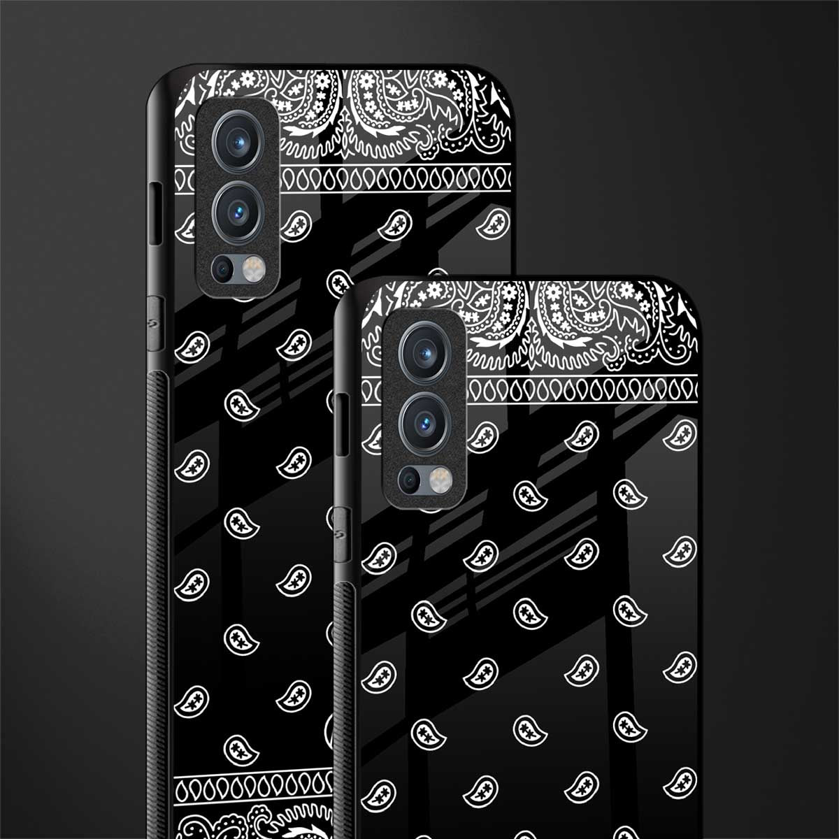 paisley black glass case for oneplus nord 2 5g image-2