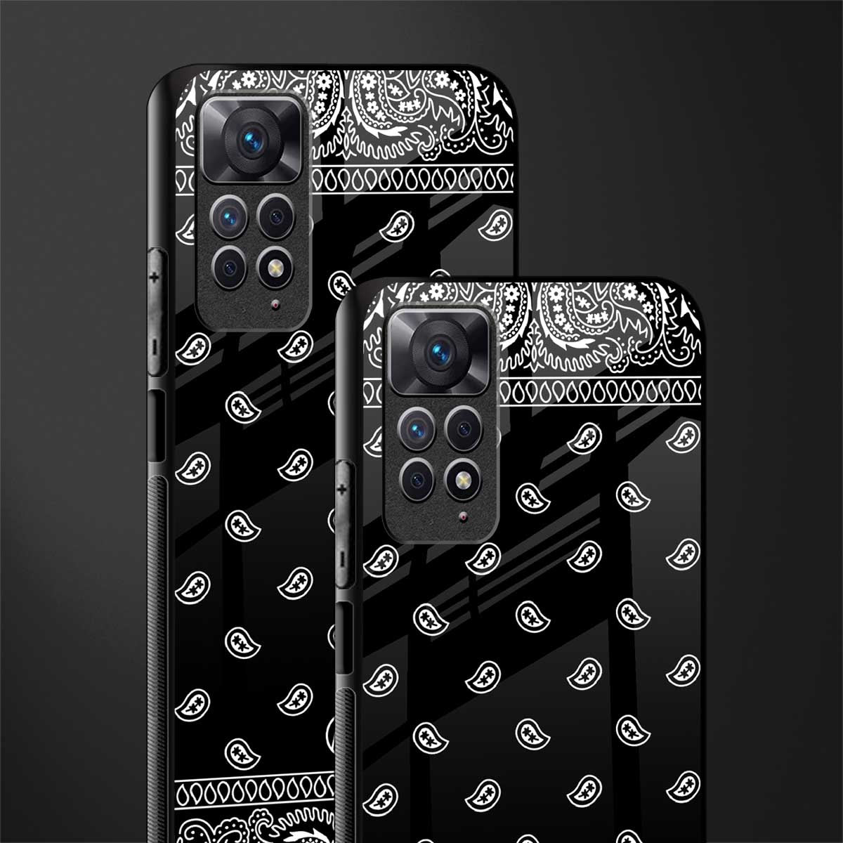 paisley black glass case for redmi note 11 image-2