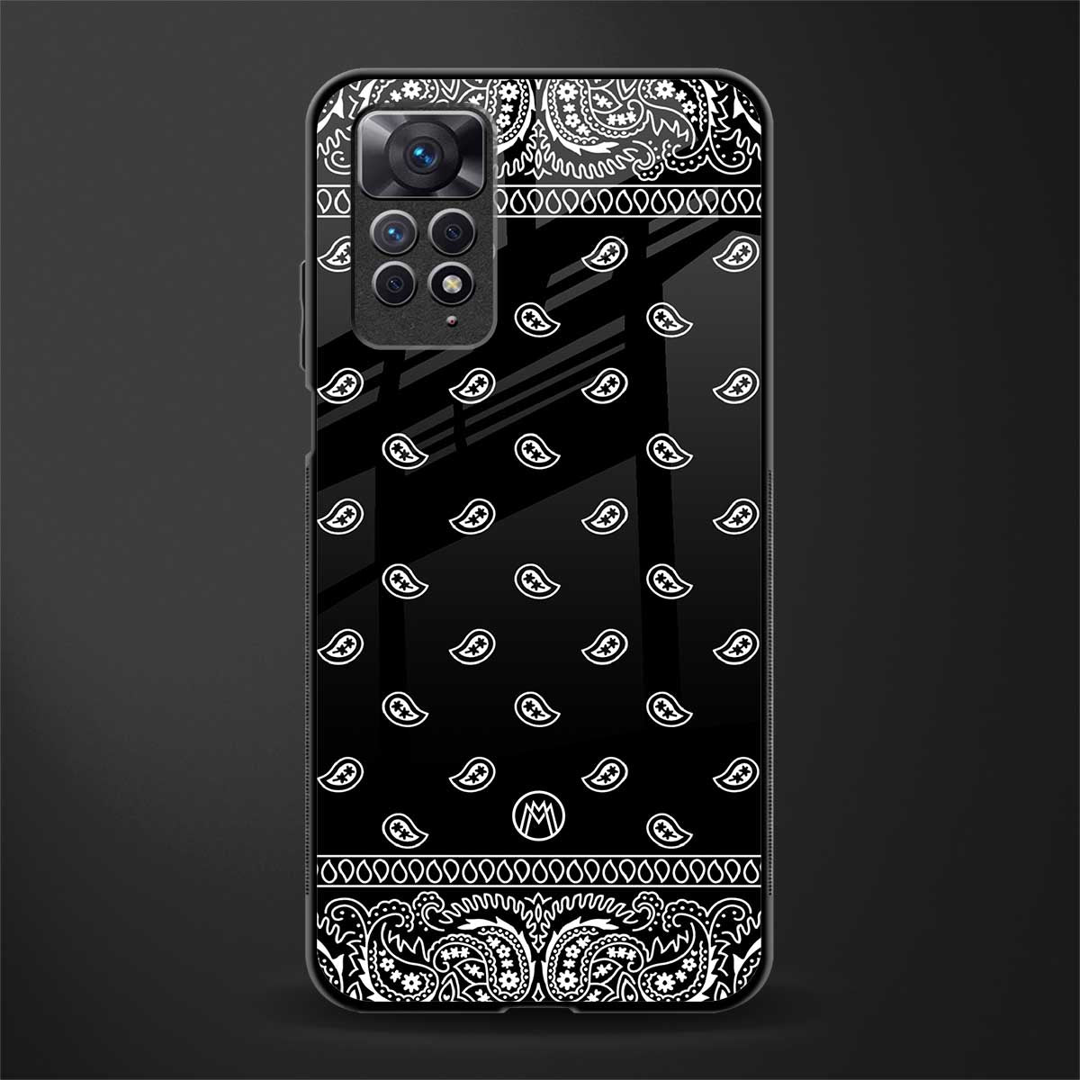 paisley black glass case for redmi note 11 image