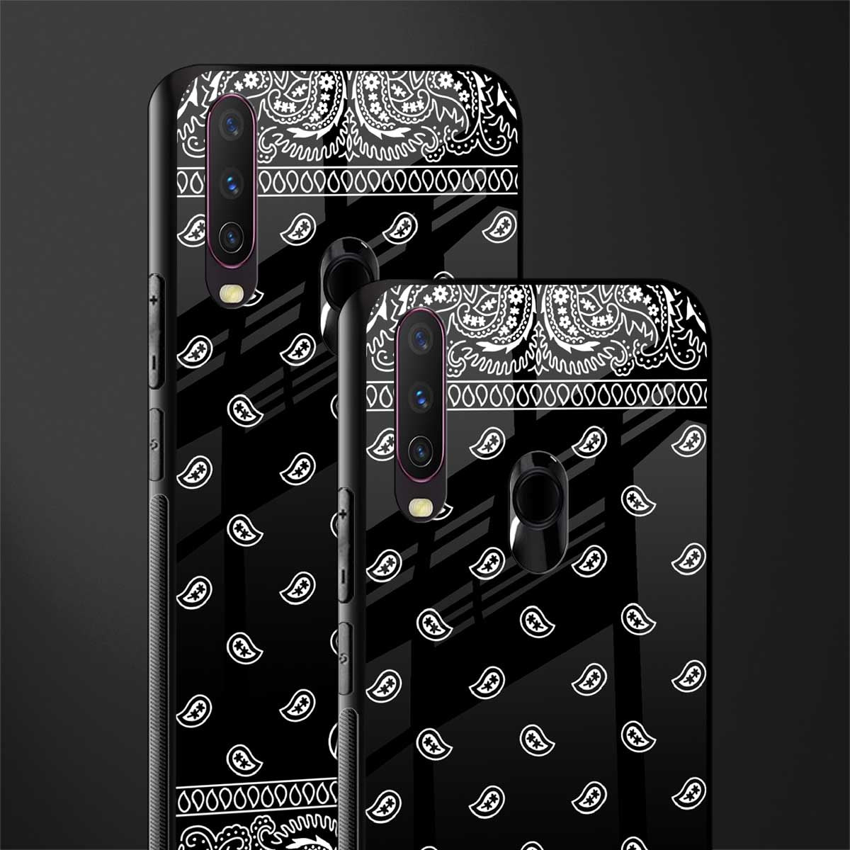 paisley black glass case for vivo y12 image-2