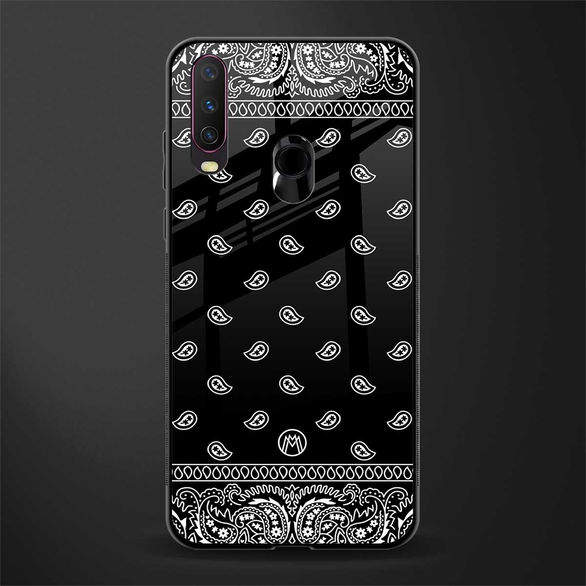 paisley black glass case for vivo y17 image