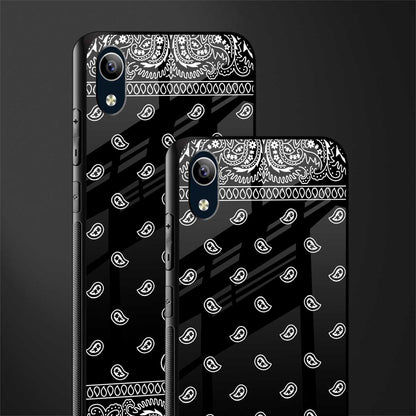 paisley black glass case for vivo y1s without fingerprint image-2