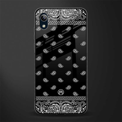 paisley black glass case for vivo y1s without fingerprint image