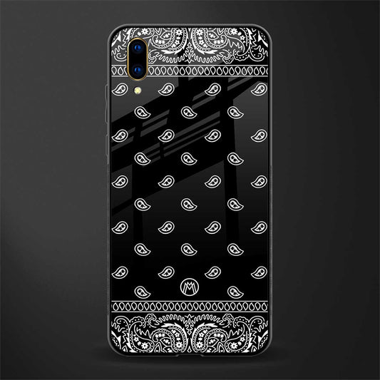 paisley black glass case for vivo v11 pro image