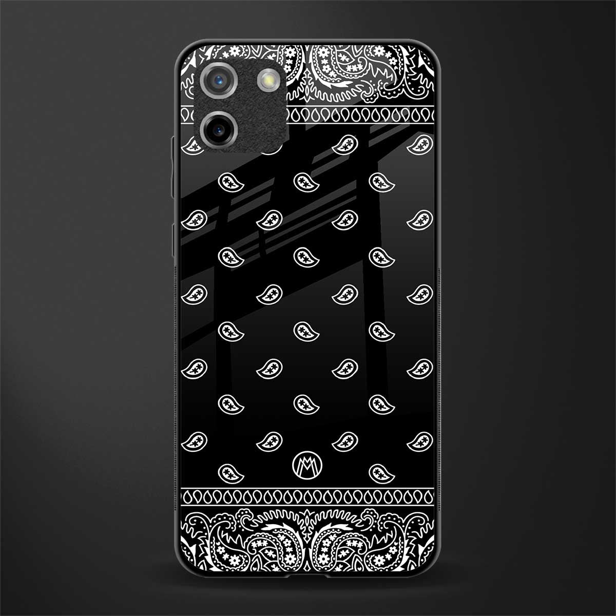 paisley black glass case for realme c11 image