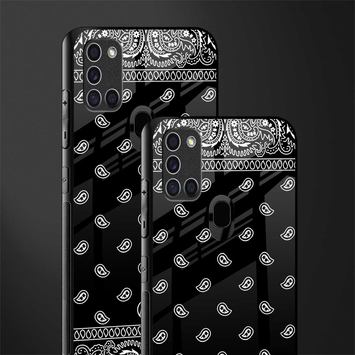 paisley black glass case for samsung galaxy a21s image-2