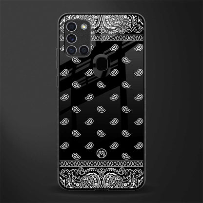 paisley black glass case for samsung galaxy a21s image