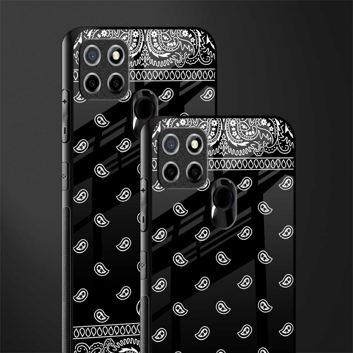 paisley black glass case for realme narzo 30a image-2