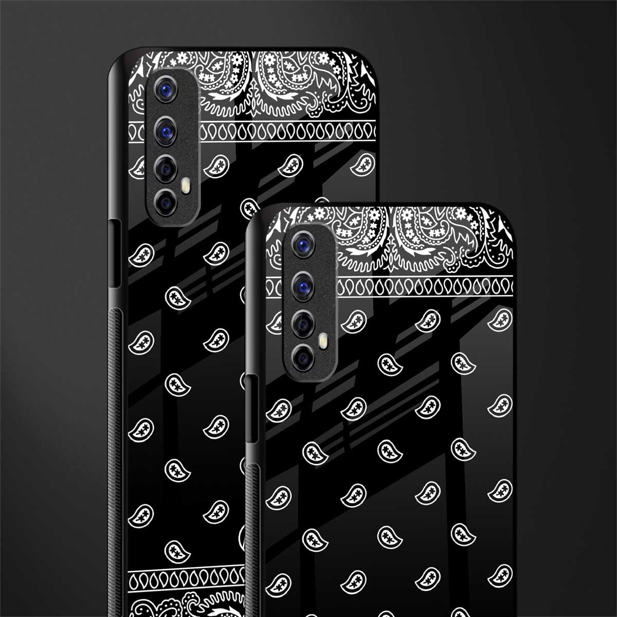 paisley black glass case for realme 7 image-2