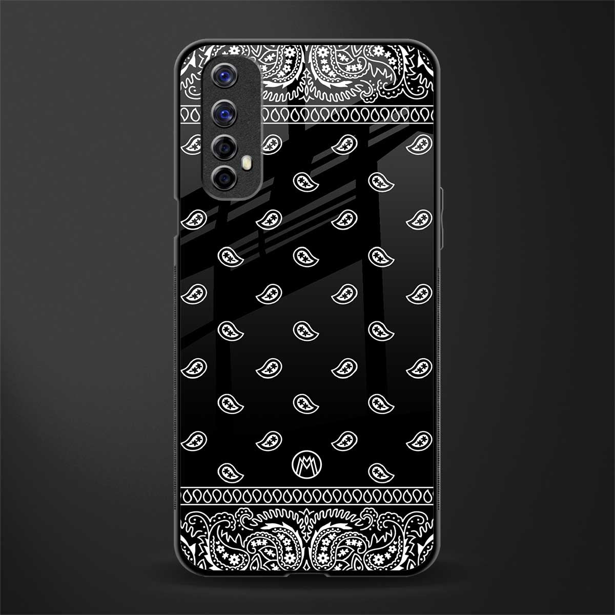 paisley black glass case for realme 7 image