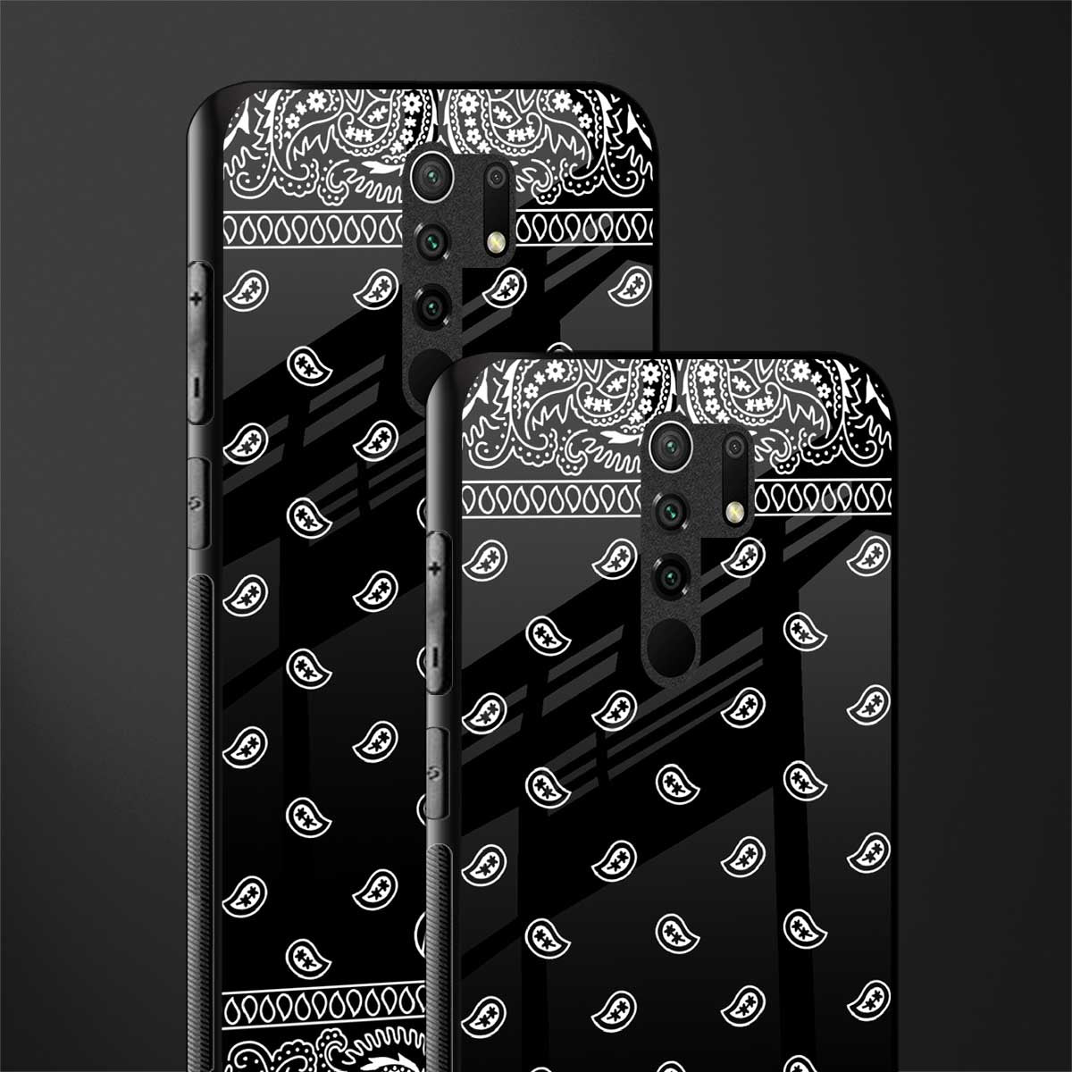 paisley black glass case for redmi 9 prime image-2