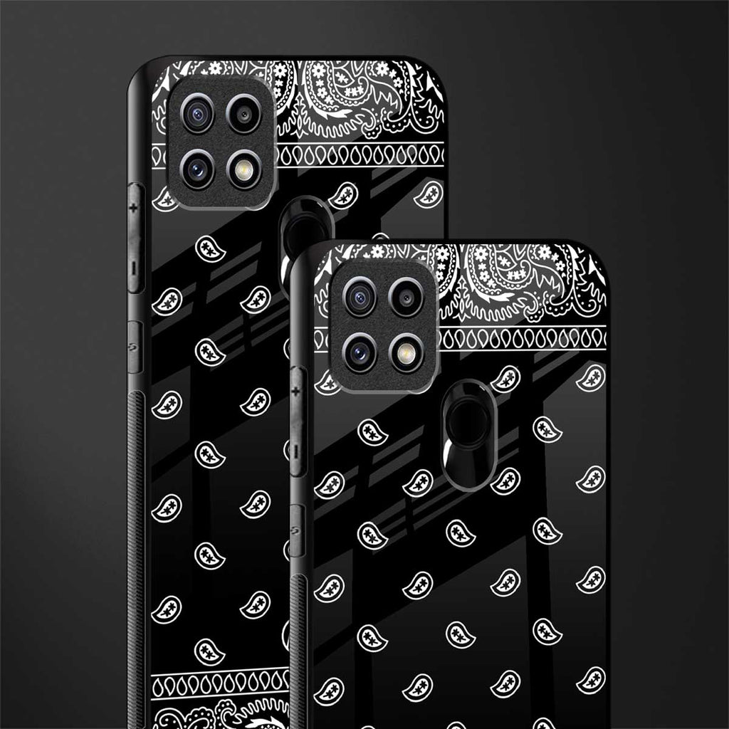 paisley black glass case for oppo a15s image-2