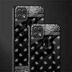 paisley black glass case for oppo a15s image-2