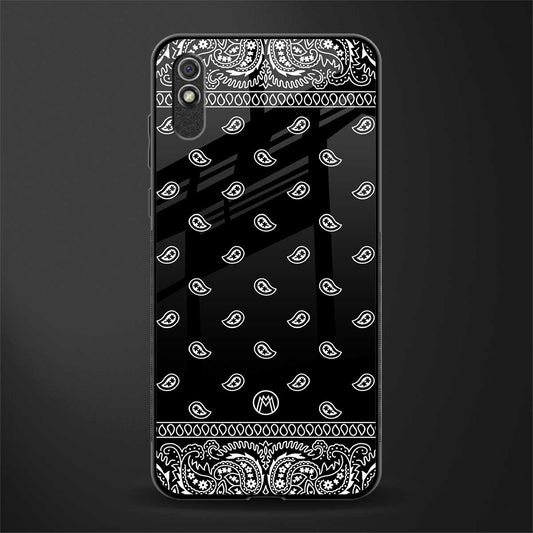paisley black glass case for redmi 9i image