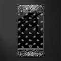 paisley black glass case for redmi 9a image