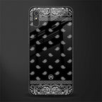 paisley black glass case for redmi 9a image