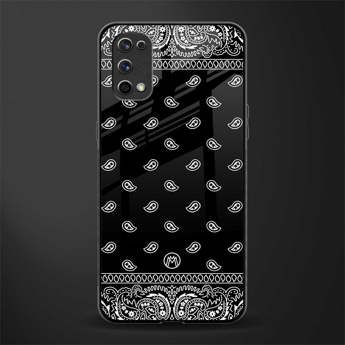 paisley black glass case for realme 7 pro image