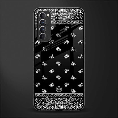 paisley black glass case for oppo reno 4 pro image