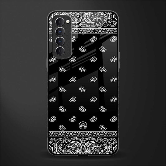 paisley black glass case for oppo reno 4 pro image