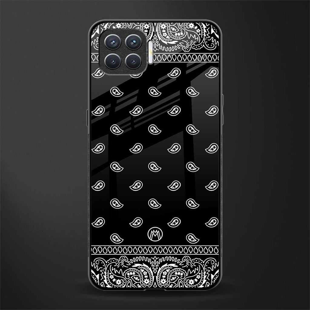 paisley black glass case for oppo f17 pro image
