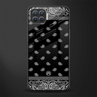 paisley black glass case for oppo f17 pro image