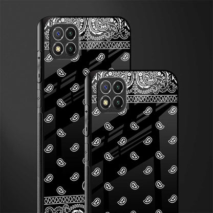 paisley black glass case for poco c3 image-2