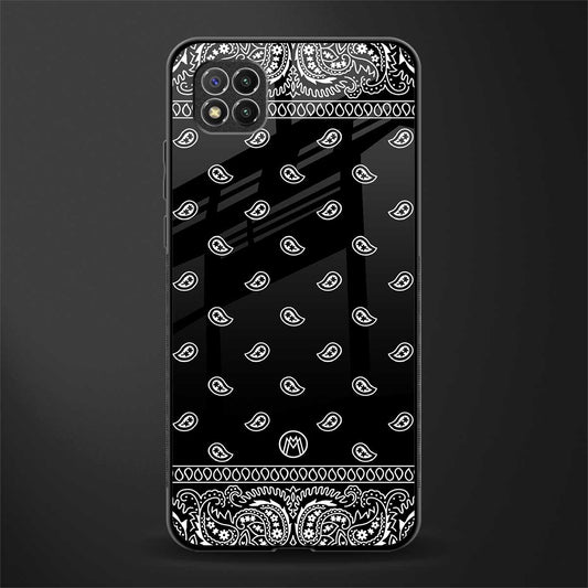 paisley black glass case for poco c3 image