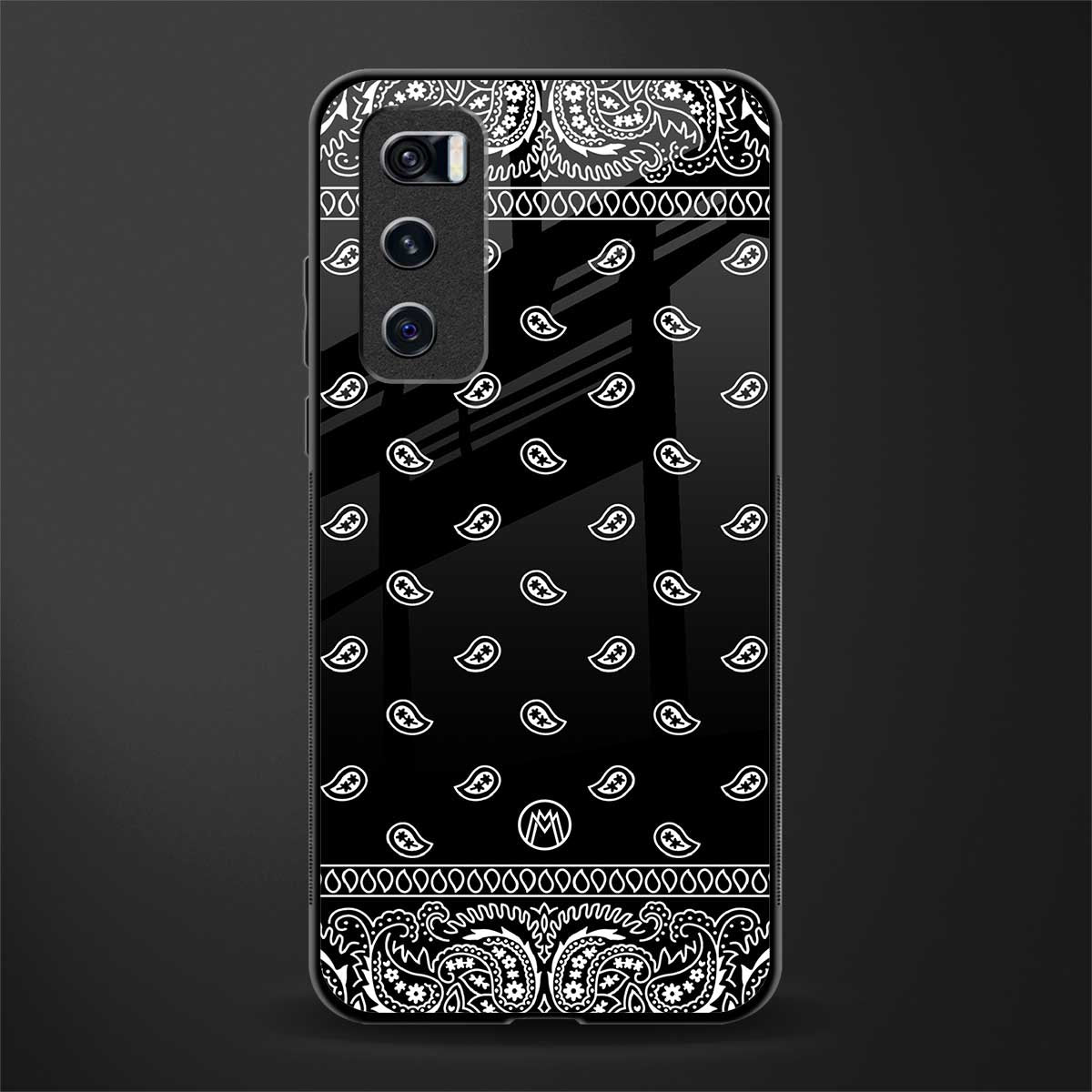 paisley black glass case for vivo v20 se image