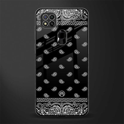 paisley black glass case for redmi 9 image