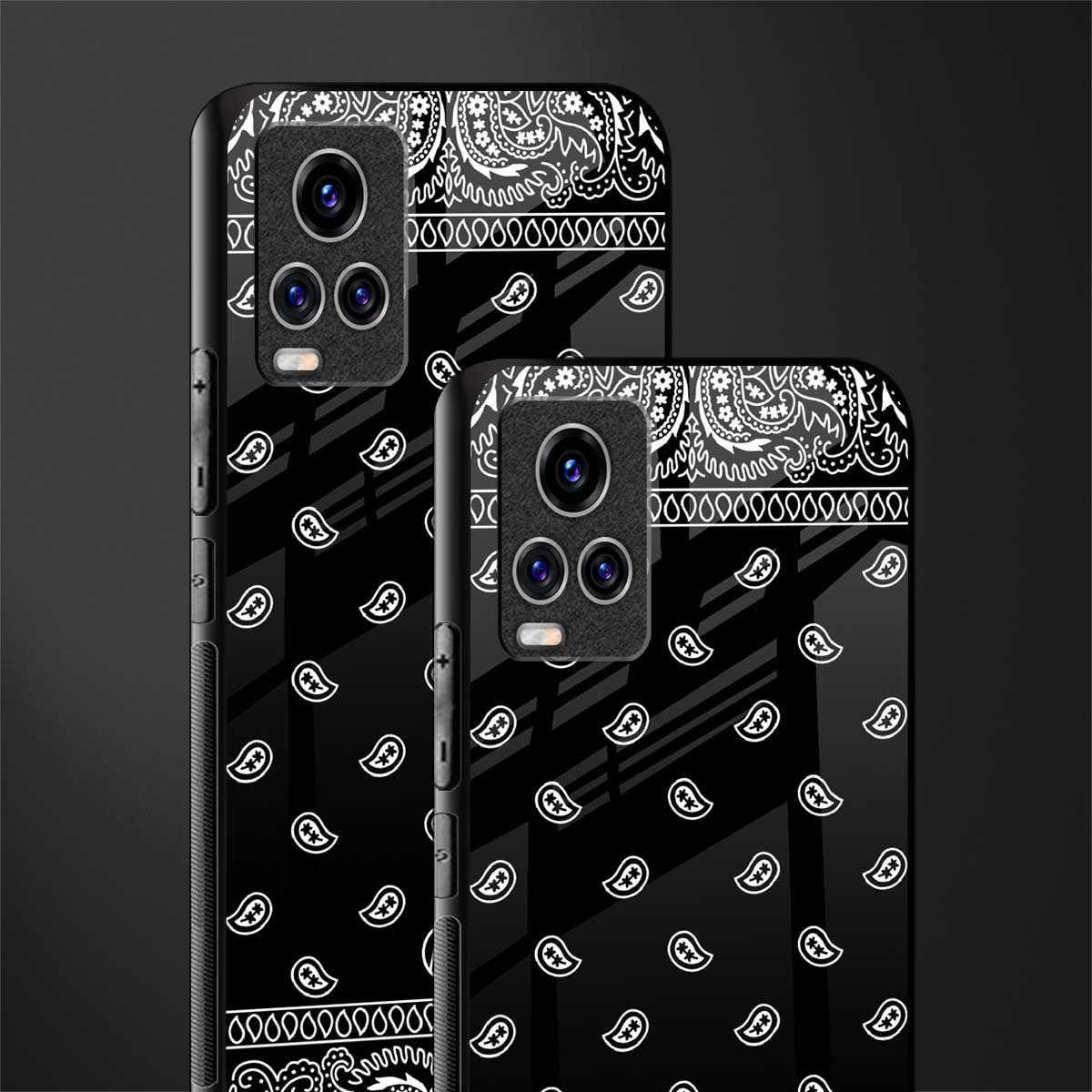 paisley black glass case for vivo v20 pro image-2
