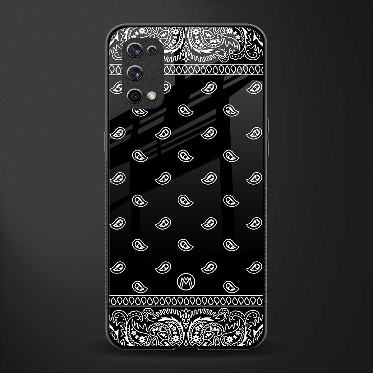 paisley black glass case for realme x7 pro image