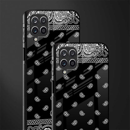 paisley black glass case for samsung galaxy m12 image-2
