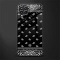 paisley black glass case for samsung galaxy a12 image