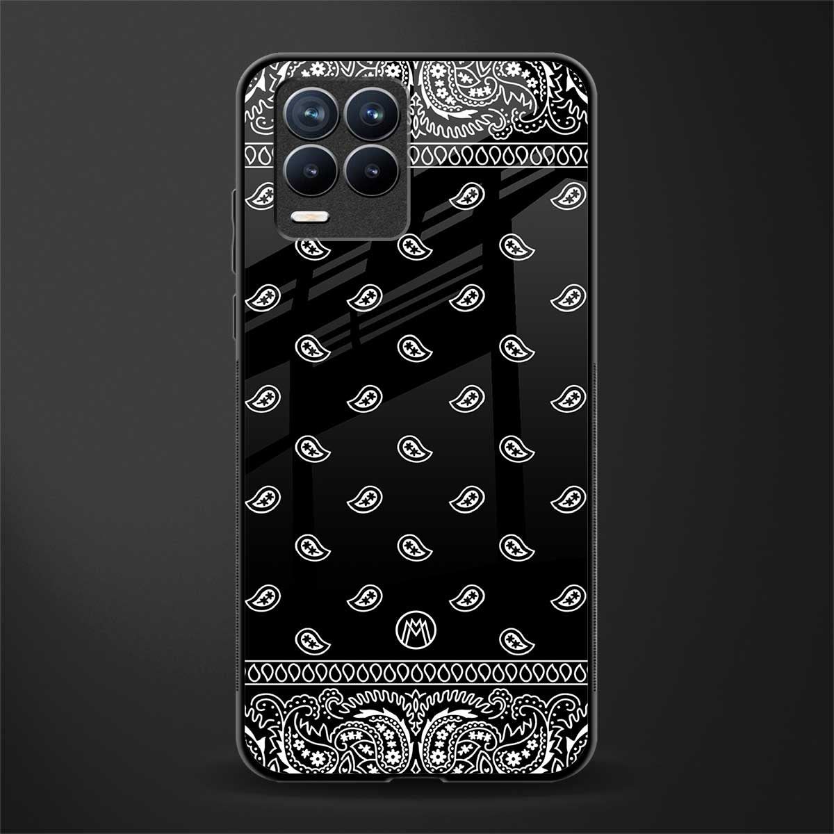 paisley black glass case for realme 8 pro image