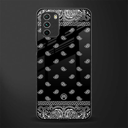 paisley black glass case for poco m3 image