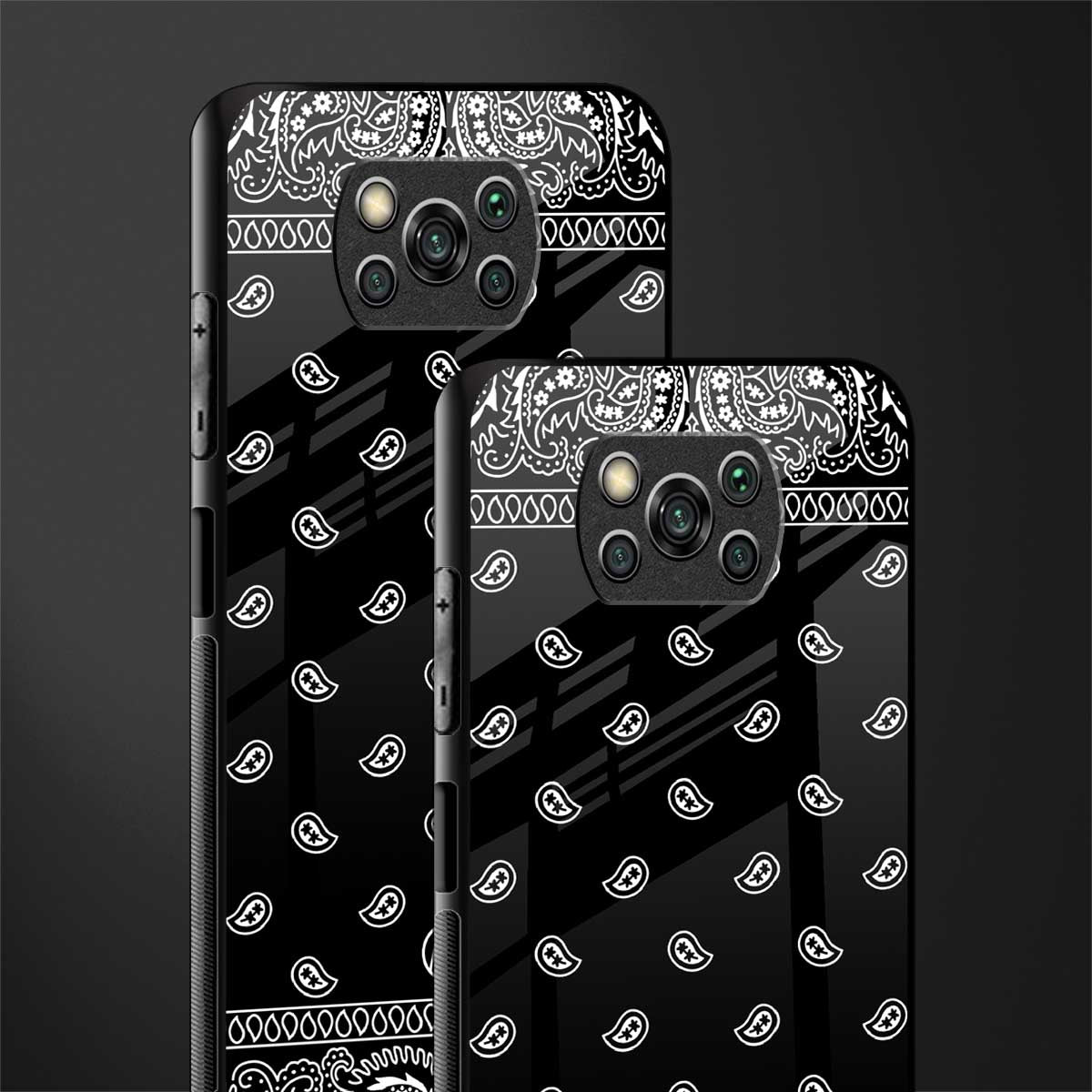 paisley black glass case for poco x3 pro image-2