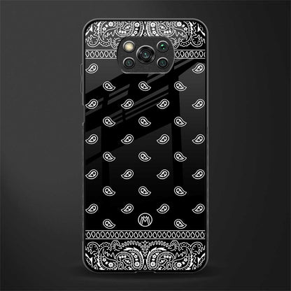 paisley black glass case for poco x3 image