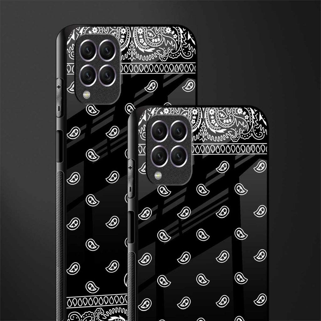 paisley black glass case for samsung galaxy f62 image-2