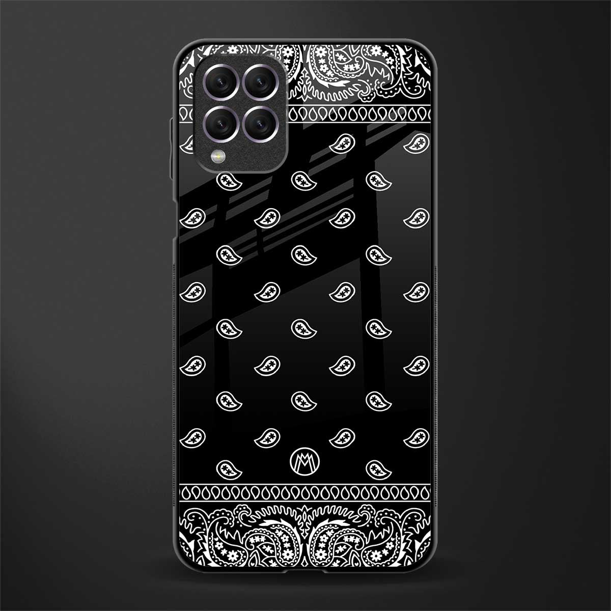 paisley black glass case for samsung galaxy f62 image