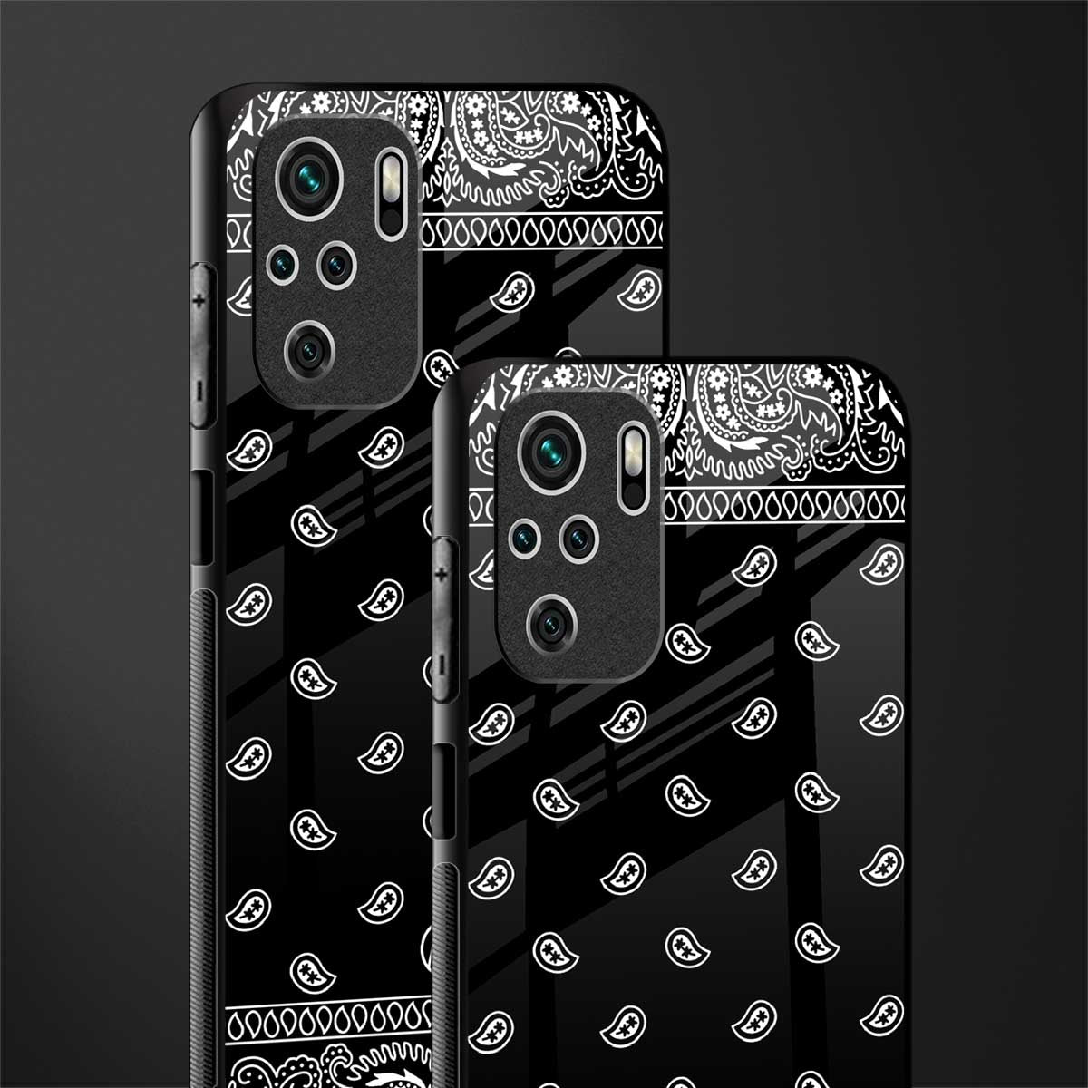 paisley black glass case for redmi note 10 image-2