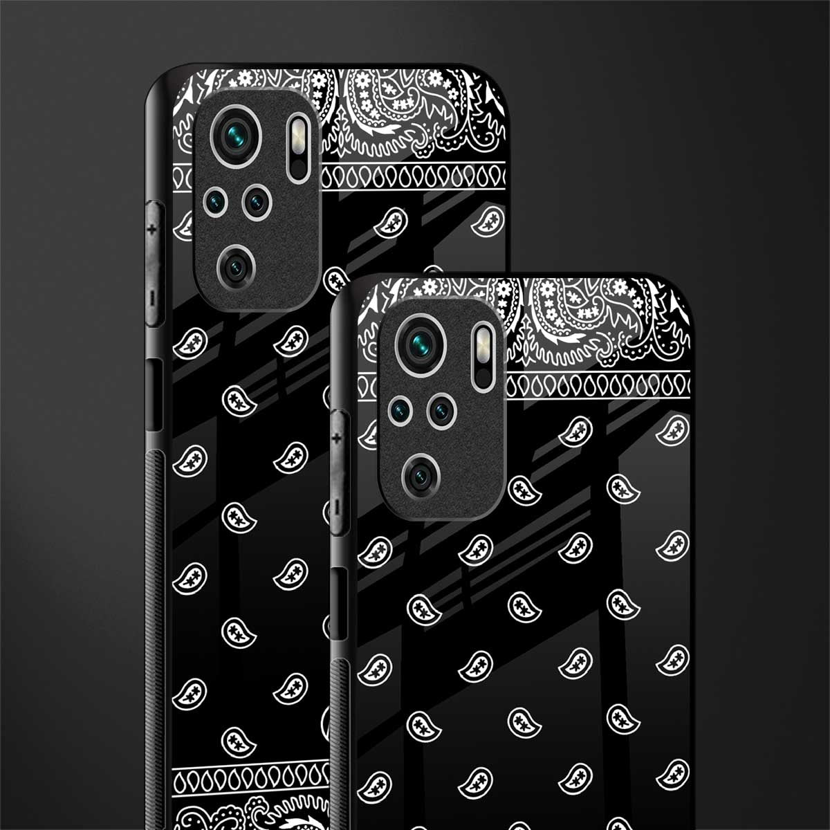 paisley black glass case for redmi note 10s image-2