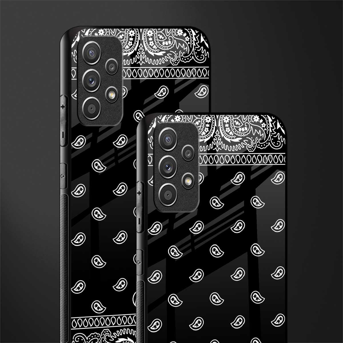 paisley black glass case for samsung galaxy a72 image-2
