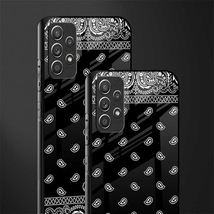 paisley black glass case for samsung galaxy a52 image-2