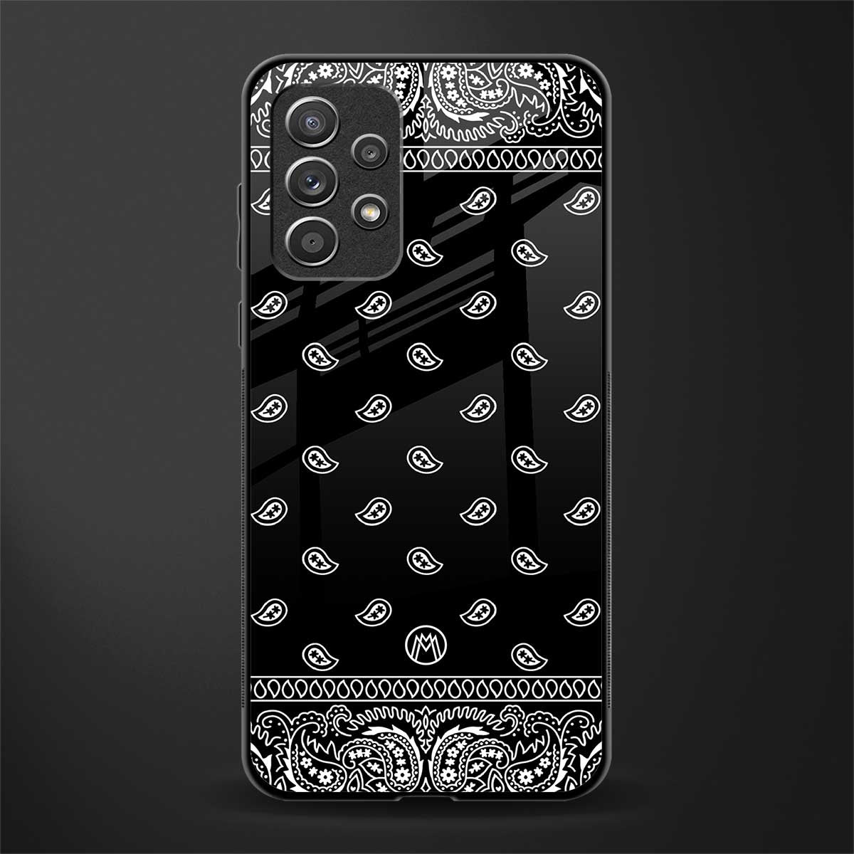 paisley black glass case for samsung galaxy a52 image