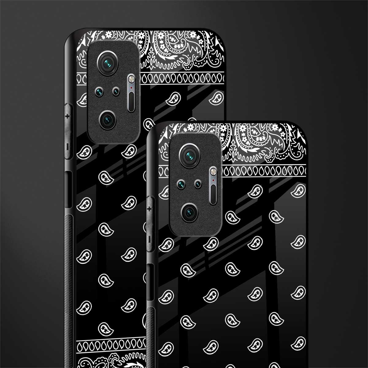 paisley black glass case for redmi note 10 pro image-2